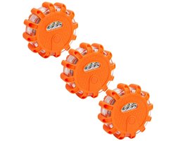 Auto of boot Alarmlichten Set - 3 Stuks - Magnetisch - USB-C Oplaadbaar - Noodpakket - Noodzwaailicht - Waarschuwingslicht - Noodverlichting Auto - Zwaailicht oranje