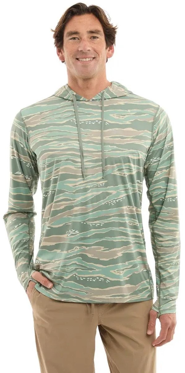 Pelagic Vaportek Wahoo Camo Uv-hoodie Met Lange Mouwen Groen 2XL Man