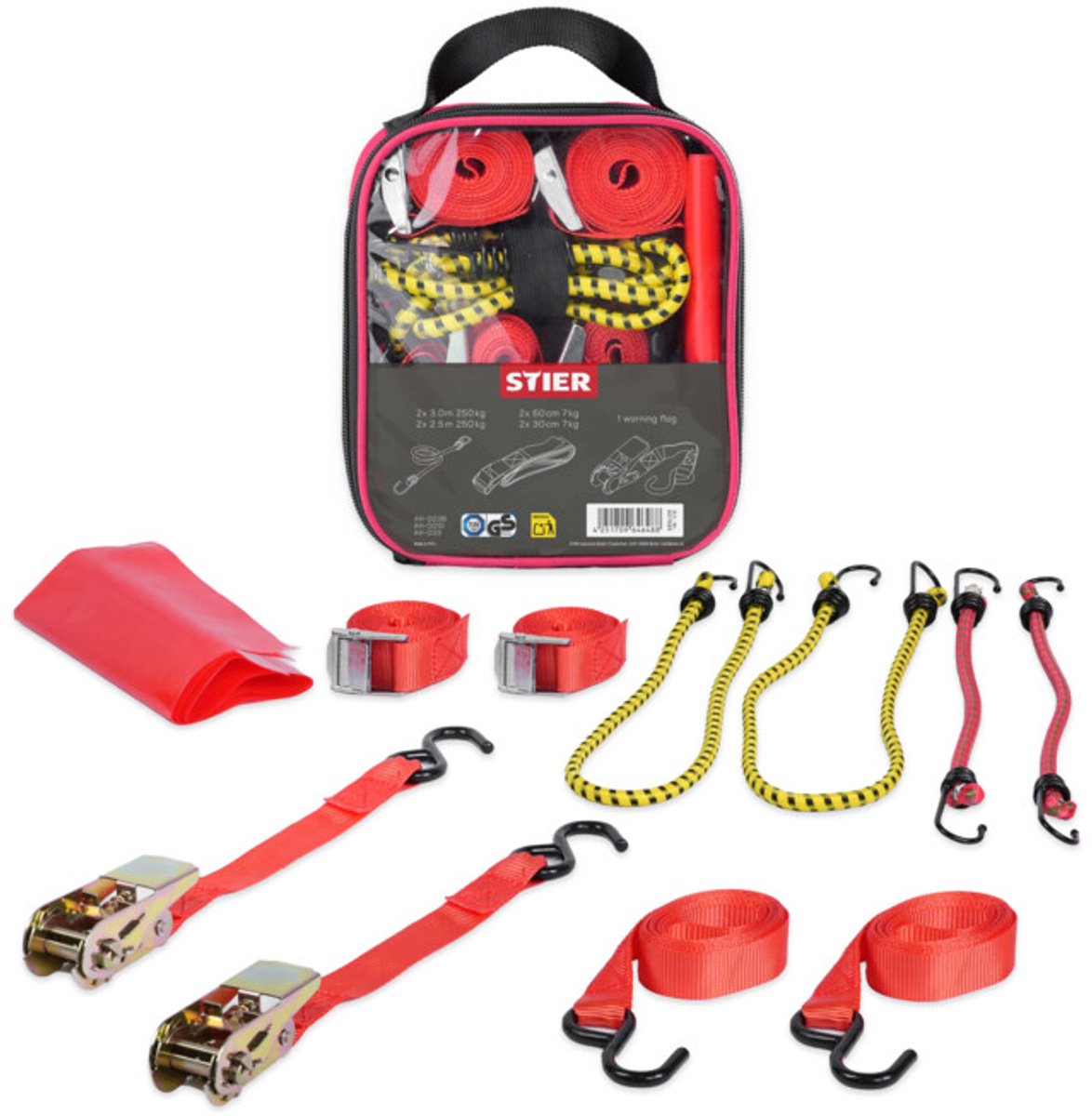 STIER Spanbandenset 9-delig, TÜV/GS gekeurd volgens DIN EN 12195-2