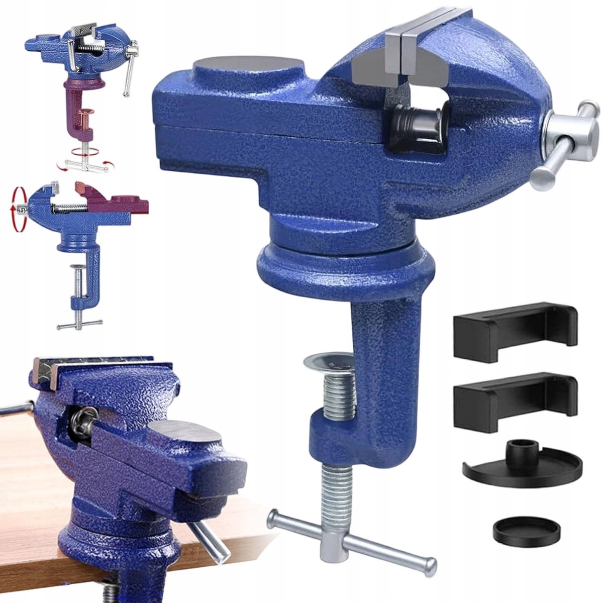 Draaibaar Werkbankijzer 70mm met 360° Basis voor Houtbewerking