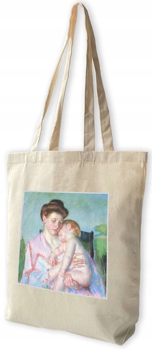 Shopper Tas met "Slapende baby" Print - Canvas & Duurzaam