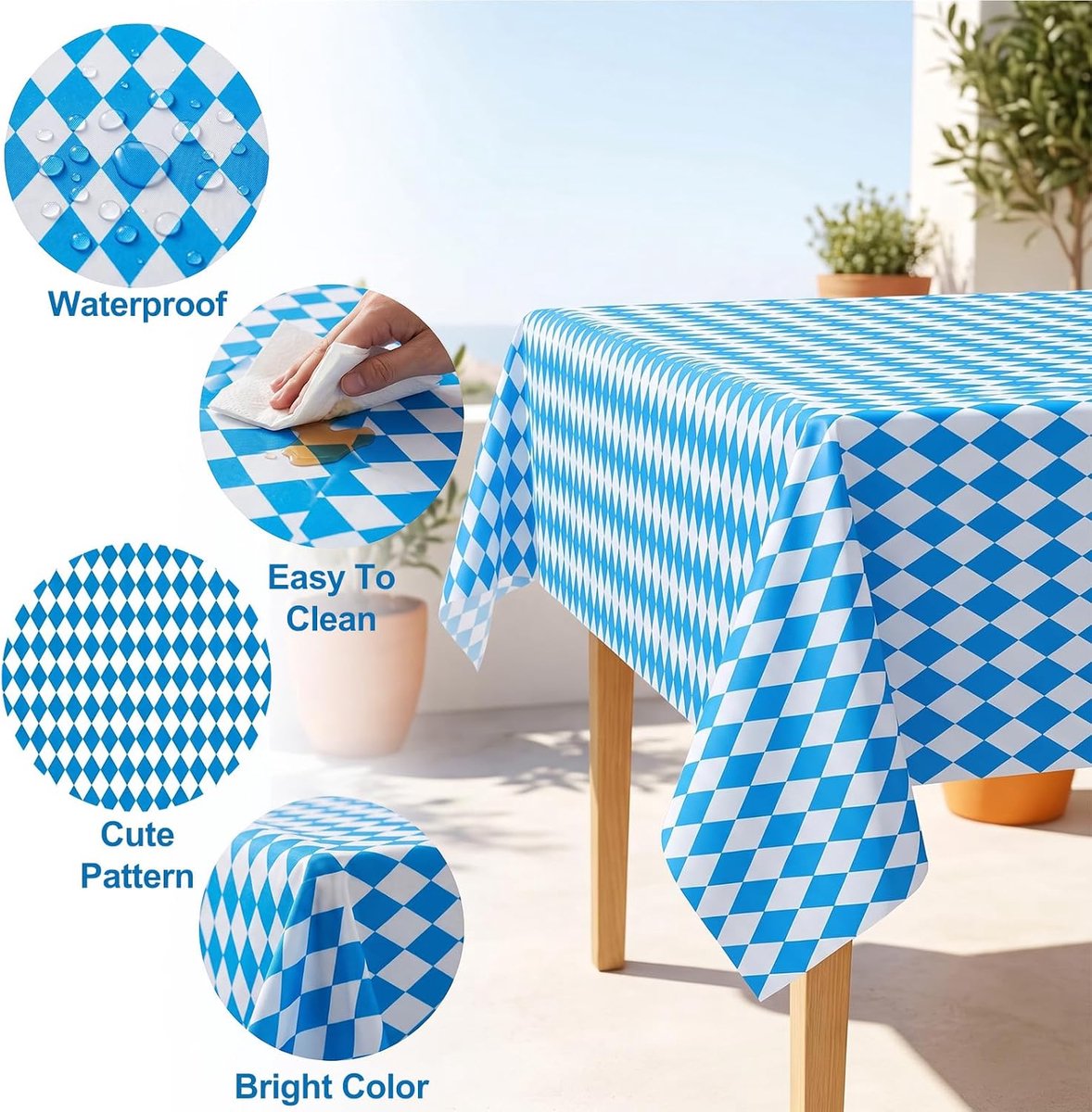 Oktoberfest tafelkleed 137 x 274 cm - Beiers design - Perfecte pasvorm - Ideaal voor feesttafels - ShopVlot