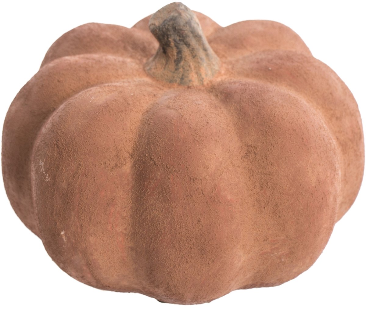 Decoratieve Keramische Pompoen - Donker Baksteen Rood, 11 cm
