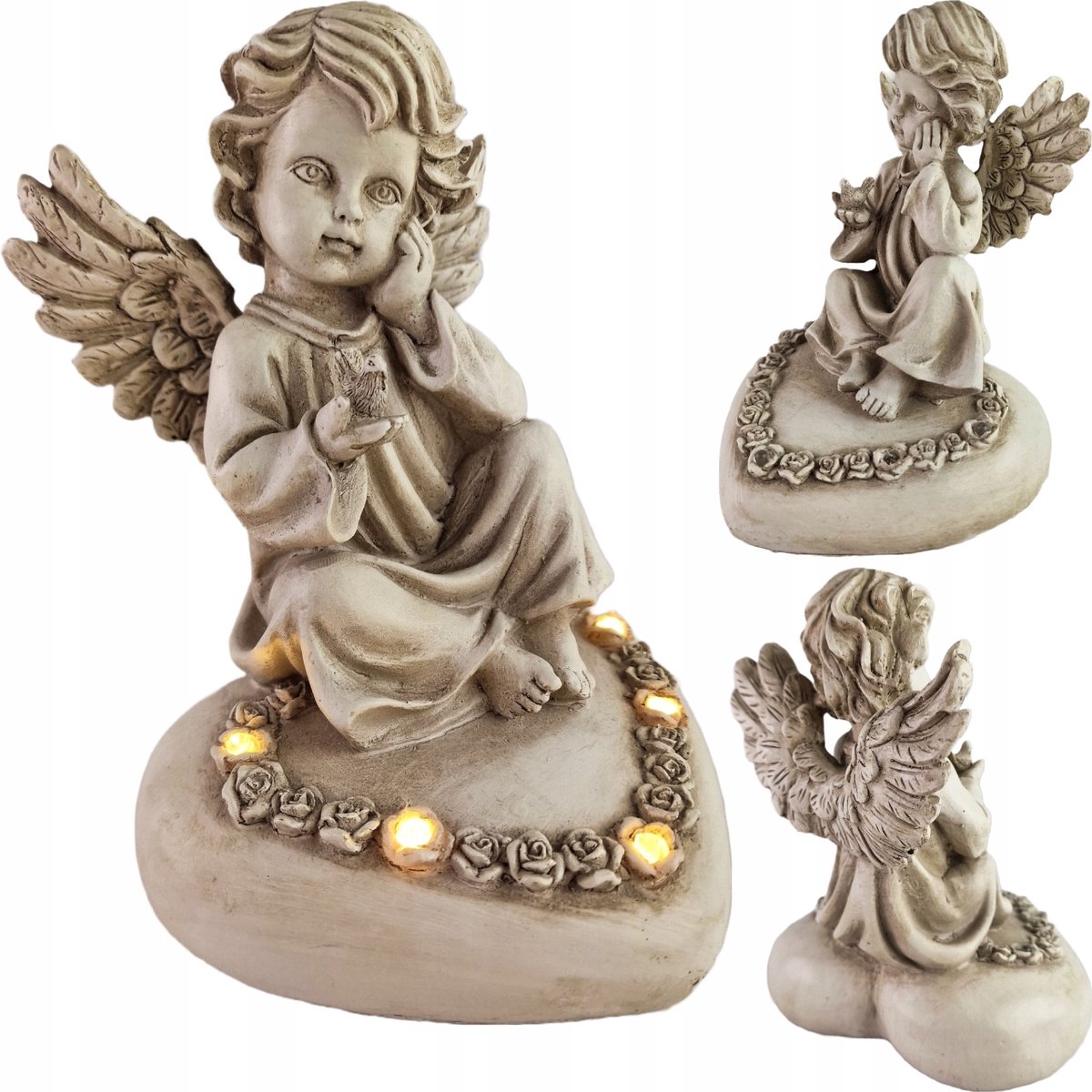 Verlichte Engel Decoratie 18cm - Warm Wit Licht op Hart