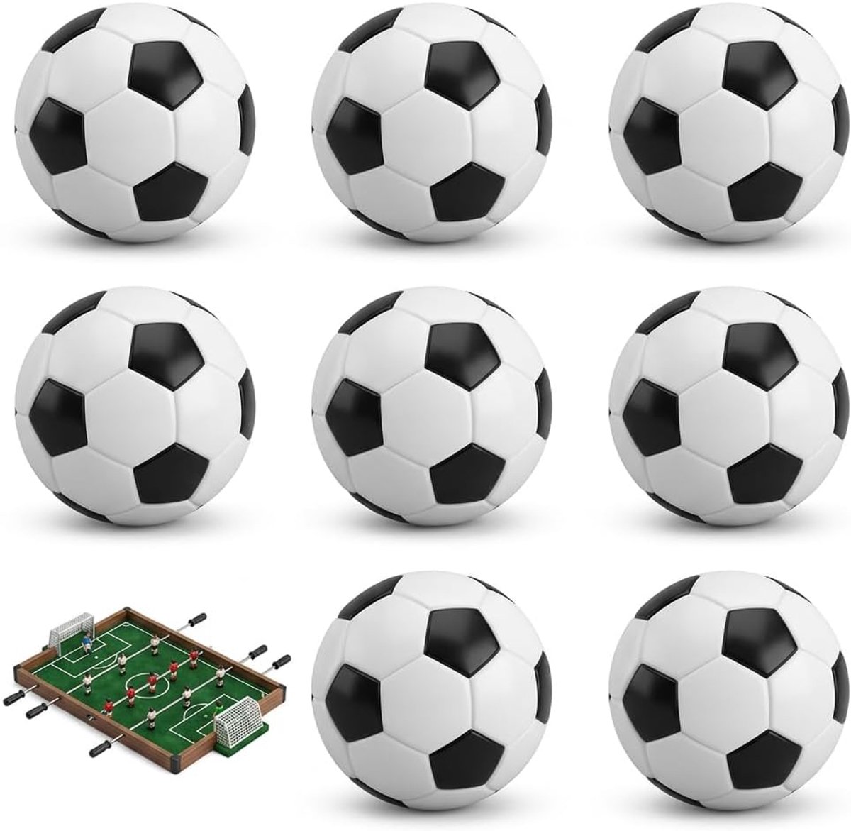 Tafelvoetbal mini-tafelvoetbalballen - 8 stuks reserveballen - duurzaam materiaal - altijd voldoende voetbalplezier - ShopVlot