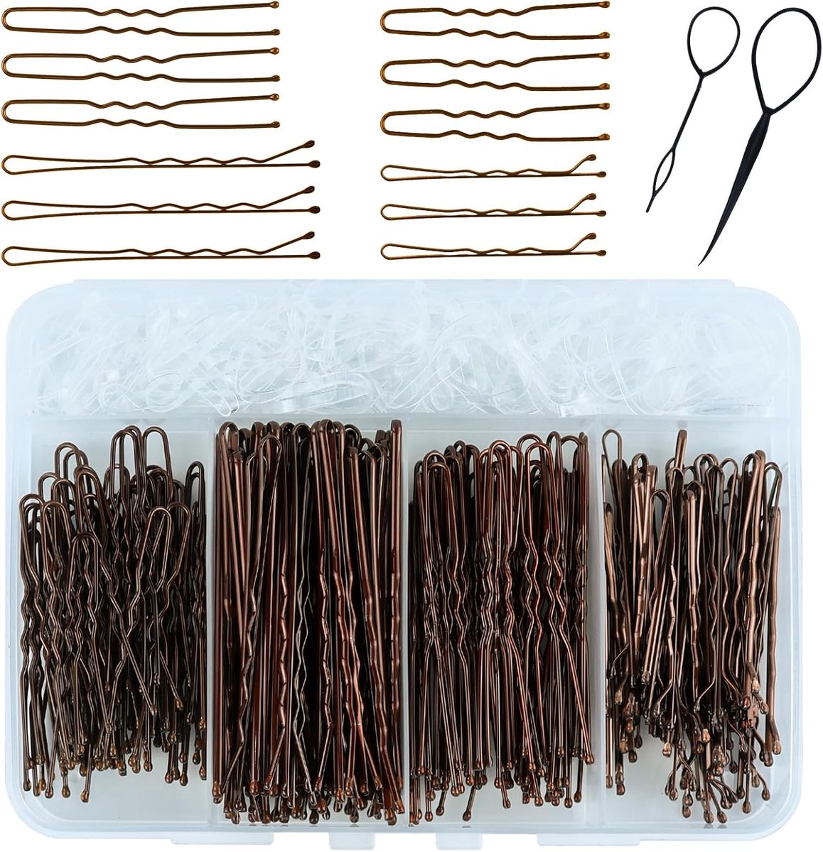Bobby Pins Set 302 Stuks - Metalen Haarclips - U-vorm en Golfpatroon - Ideaal voor Haarstyling - ShopVlot