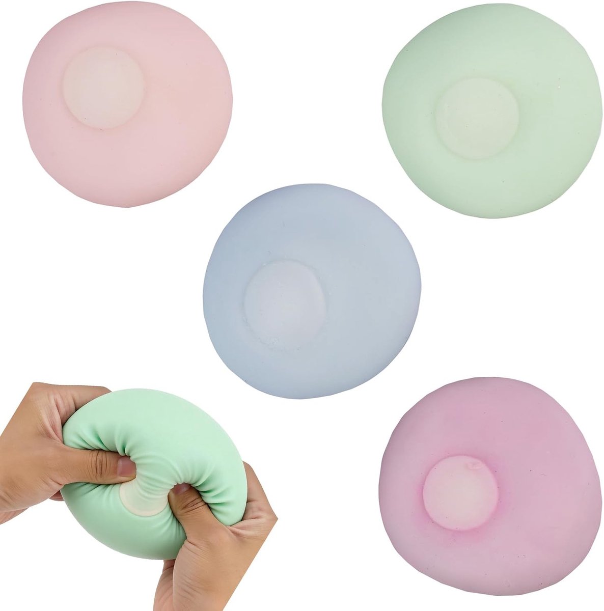 Stressballen 4-pack - Tactiele ontspanning - BPA-vrij en geurloos - Ideaal voor op kantoor - ShopVlot
