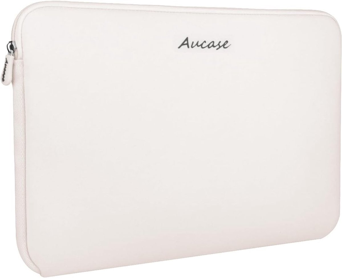 Image of Laptophoes 15,3 inch - Cream White - 35 x 2 x 26 cm - Waterbestendig Neopreen - Geschikt voor 13''-14'' Laptops