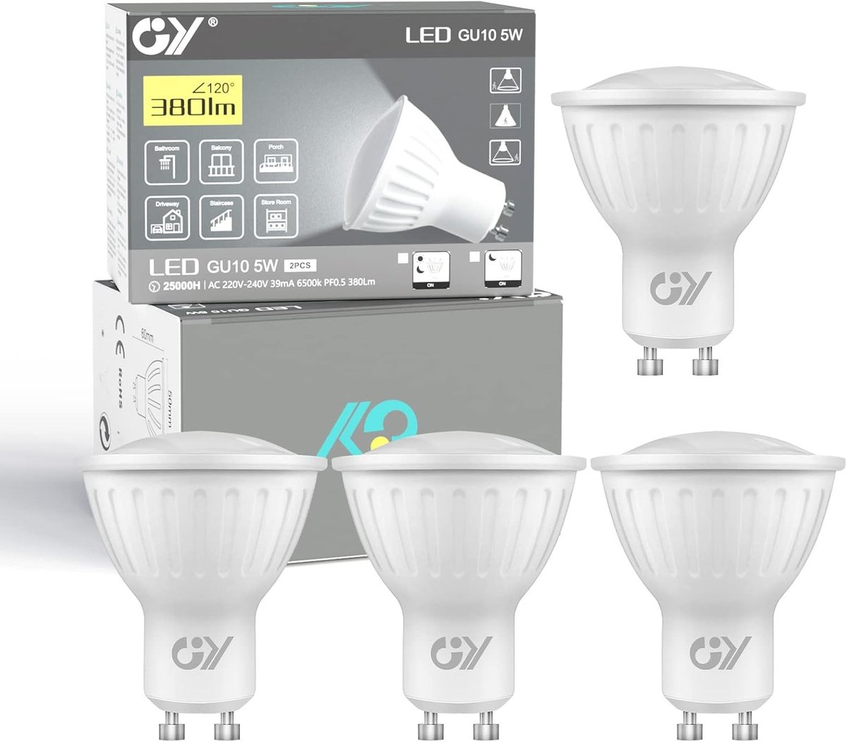 Sensor lampjes met bewegingsmelder - Koud wit - GU10 fitting - 5 W LED lampen met radarsensor - Voor binnen en buiten