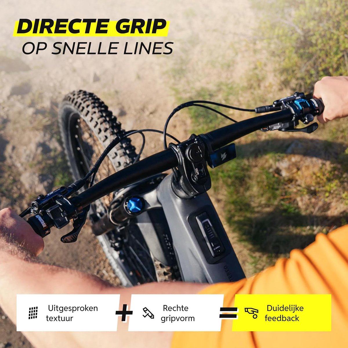 Alphatrail FlowCore MTB Bike Grips for Bicycle & E-Bike, Direct Trail Grip, Bicycle Grips Lock-on 22.2mm, 1 Pair - ShopVlot