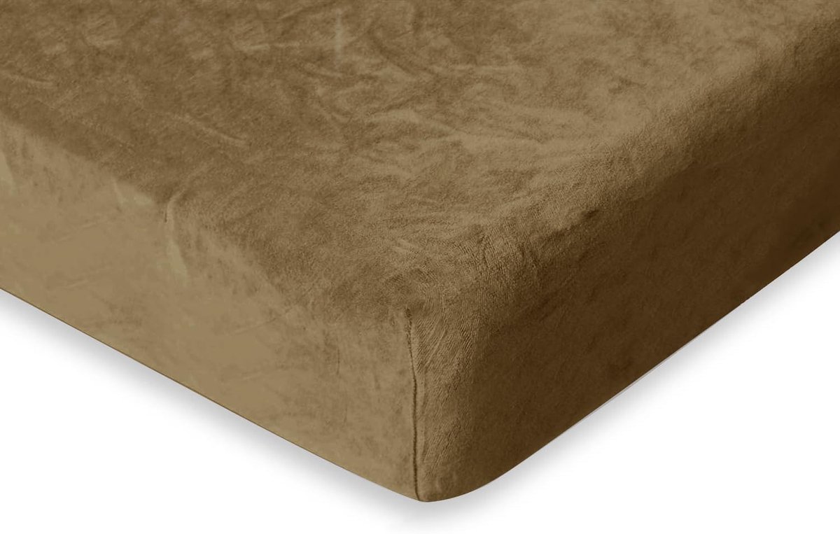 Fitted Sheet Flannel Fleece 35cm Corner height - gold 140x200cm - ShopVlot