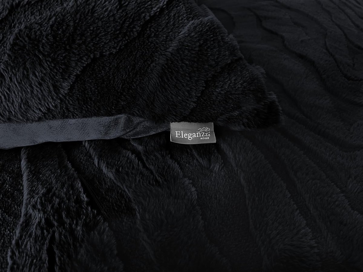 Duvet cover Jacquard Rabbit Fur - black 140x200/220cm - ShopVlot