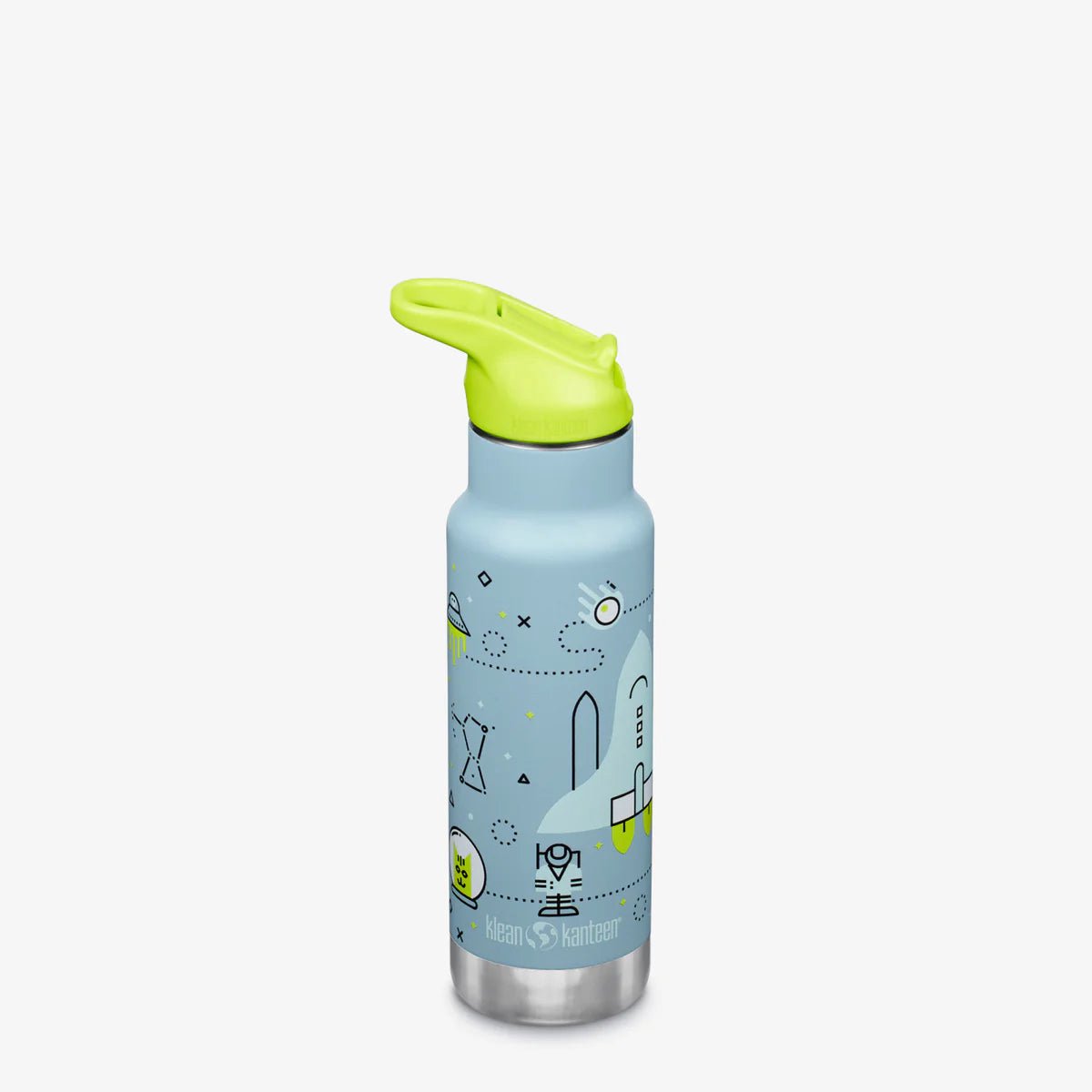 Klean Kanteen Kid Kanteen Classic Insulated 355ml - Flip Sport Cap Launch Plan- drinkfles kids - met RVS rietje