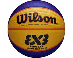 Wilson Fiba 3x3 replica - Basketbal - Geel Blauw - Outdoor - Maat 6