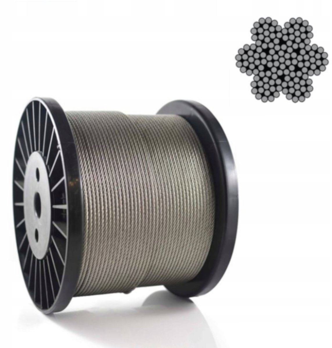 Roestvrijstalen kabel, 10 mm, 7x19, 1 meter
