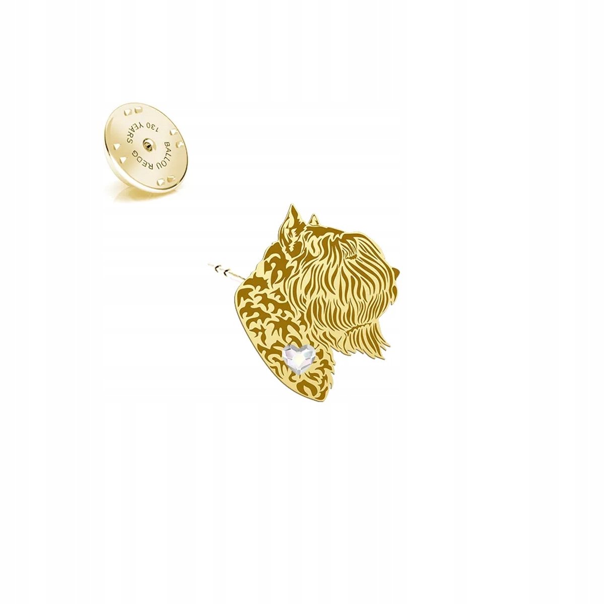 Gouden Bouvier des Flandres Speld 925 Zilver - Uniek Cadeau