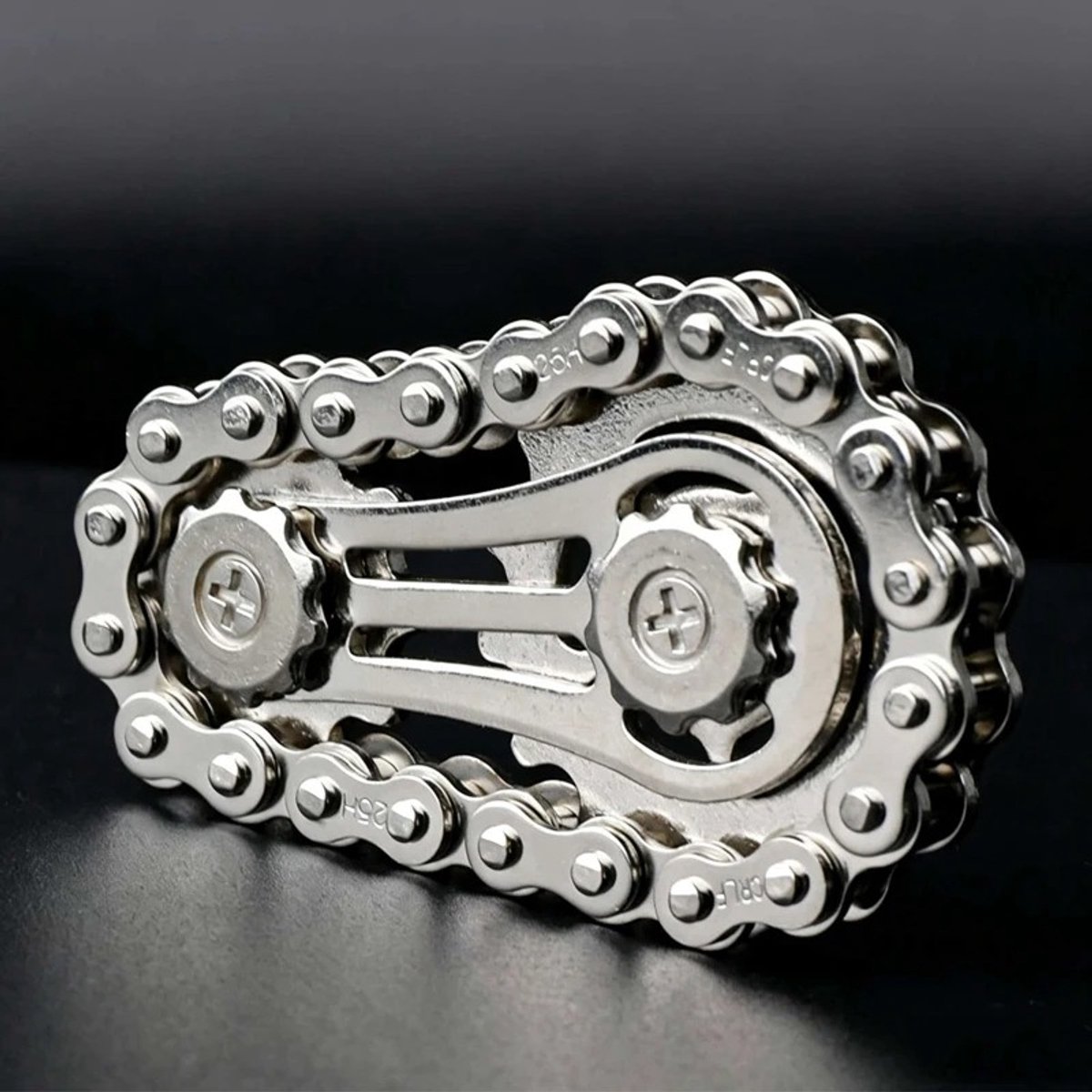 Tandwiel Fietsketting Fidget Spinner Gyroscoop Metaal Roestvrij Staal Stressverlichting