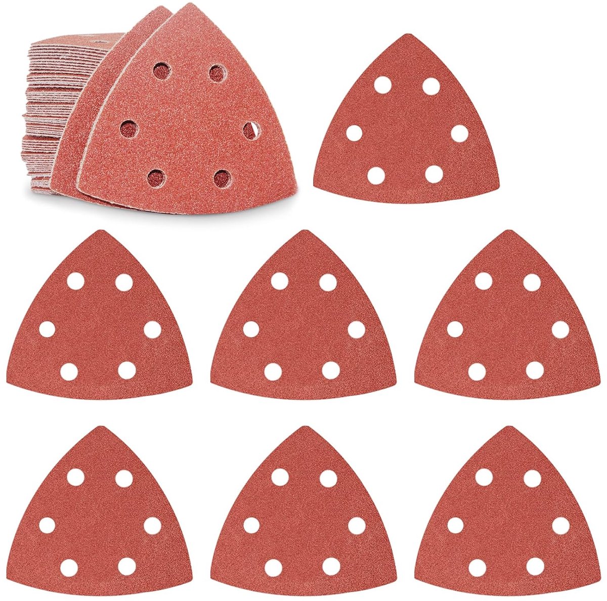 FEIHU delta sandpaper, 60 pieces sandpaper for triangle sander, Velcro sandpaper, grit 100, for triangle sander 93 x - ShopVlot