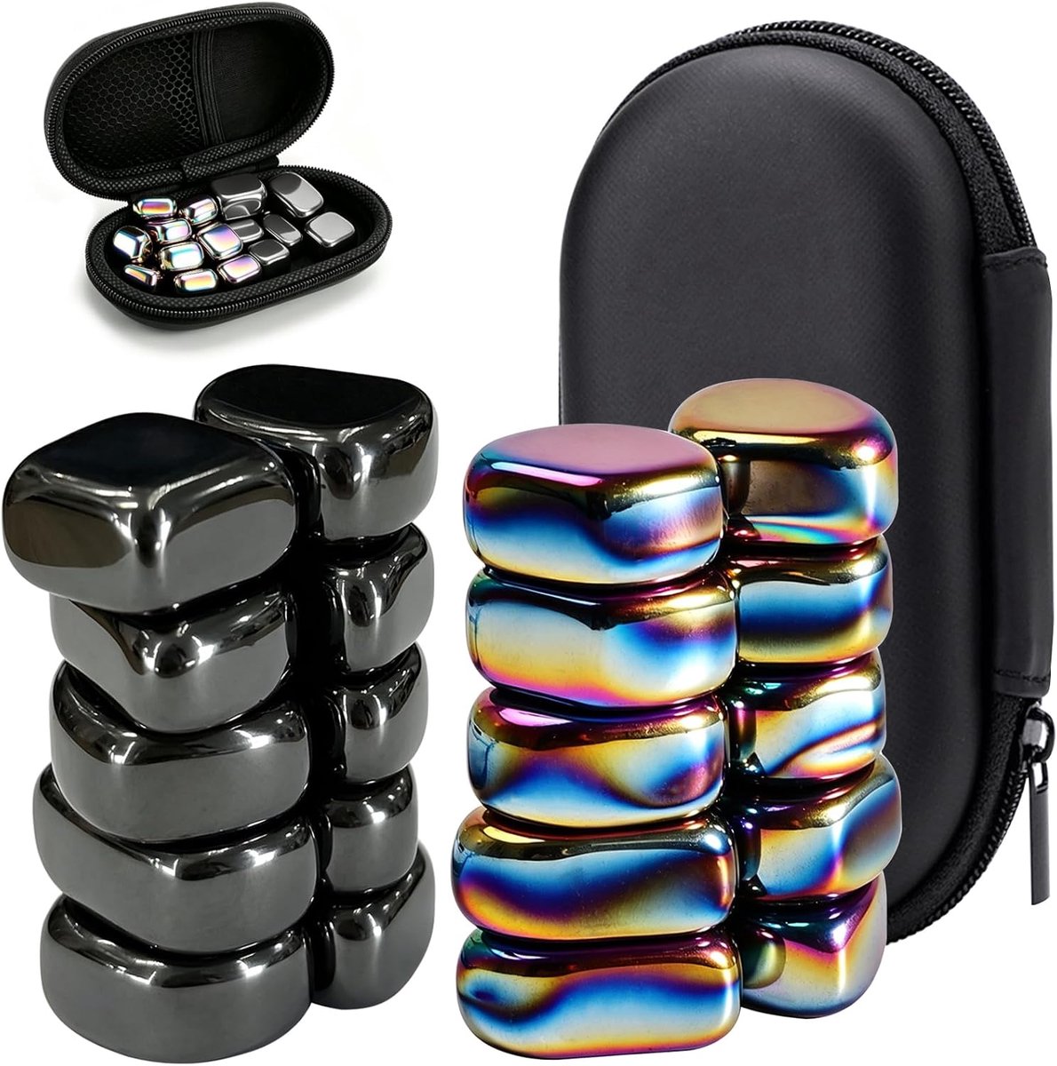 Joycabin 20 stuks koelkastmagneten, magnetische stenen met opbergdoos - ShopVlot