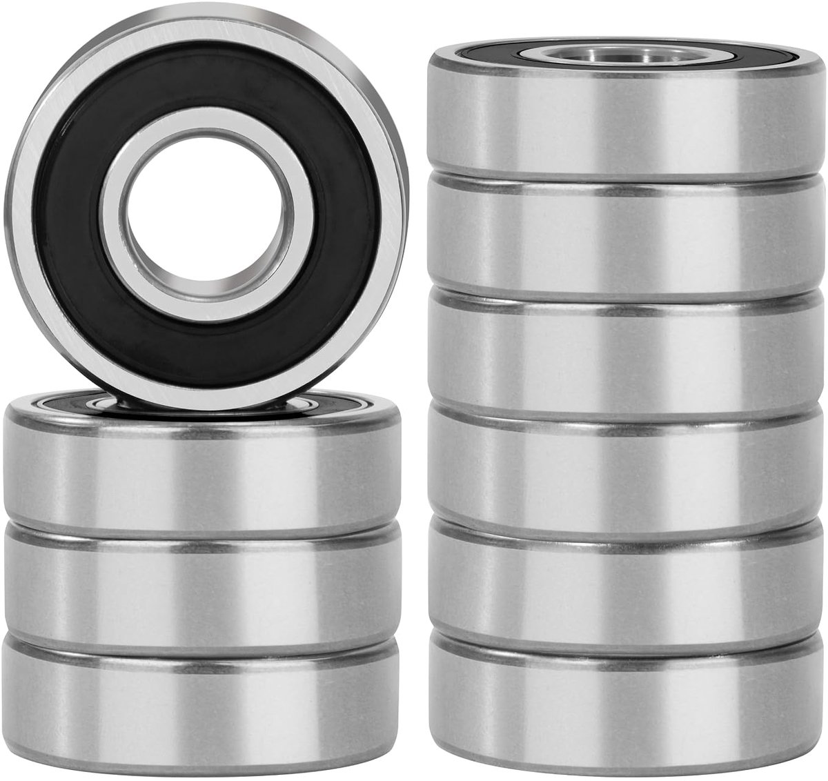 10 stuks 6007-2RS kogellagers, 35 x 62 x 14 mm, verchroomd staal en dubbel met rubber verzegeld, voorgesmeerd, 6007RS - ShopVlot