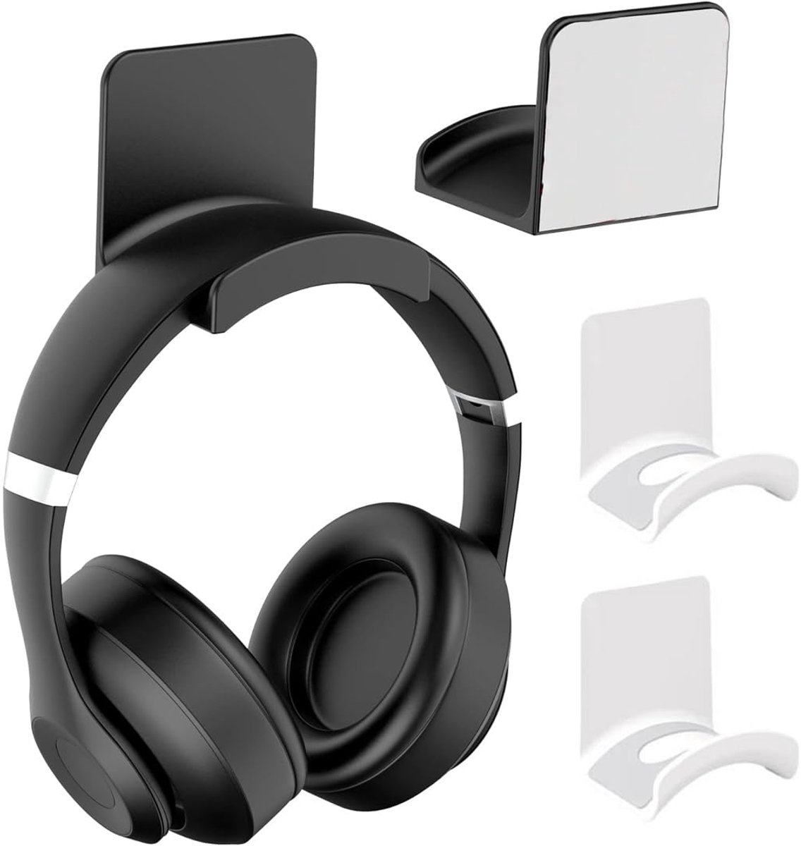 IKOPFLN 4 stuks wandhouder voor hoofdtelefoon, bureau-hoofdtelefoonhouder, gaming-hoofdtelefoonhouder, universele - ShopVlot