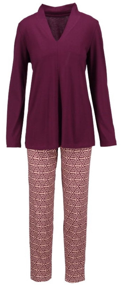 Ringella Katoenen dames pyjama wijnrood Ringella - Rood - Maat - 44