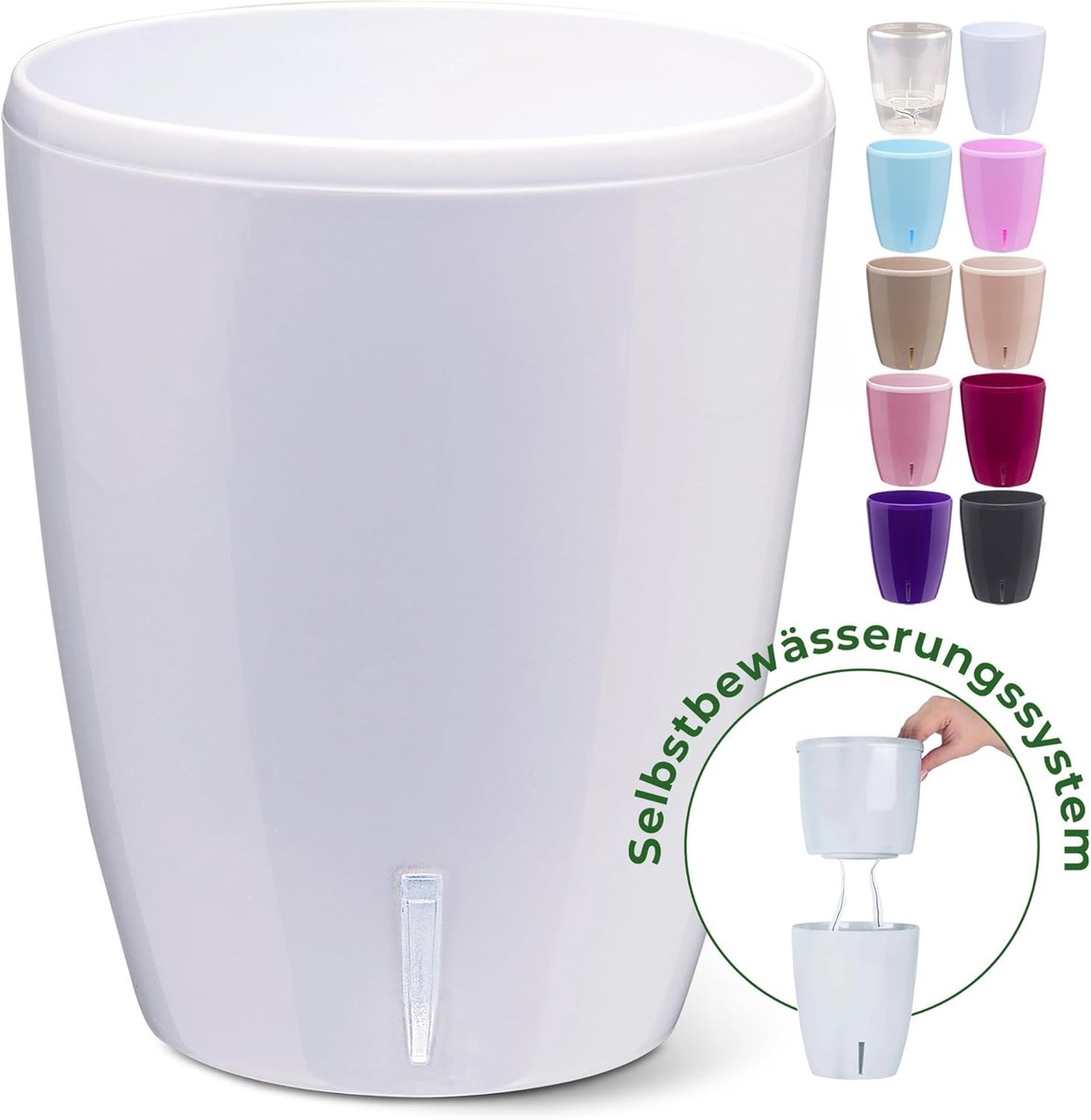 Happy Plants Orchideeënpot, diameter 16,7 cm, bloempot met geïntegreerde waterpeilindicator, zelfbewaterende bloempot - ShopVlot