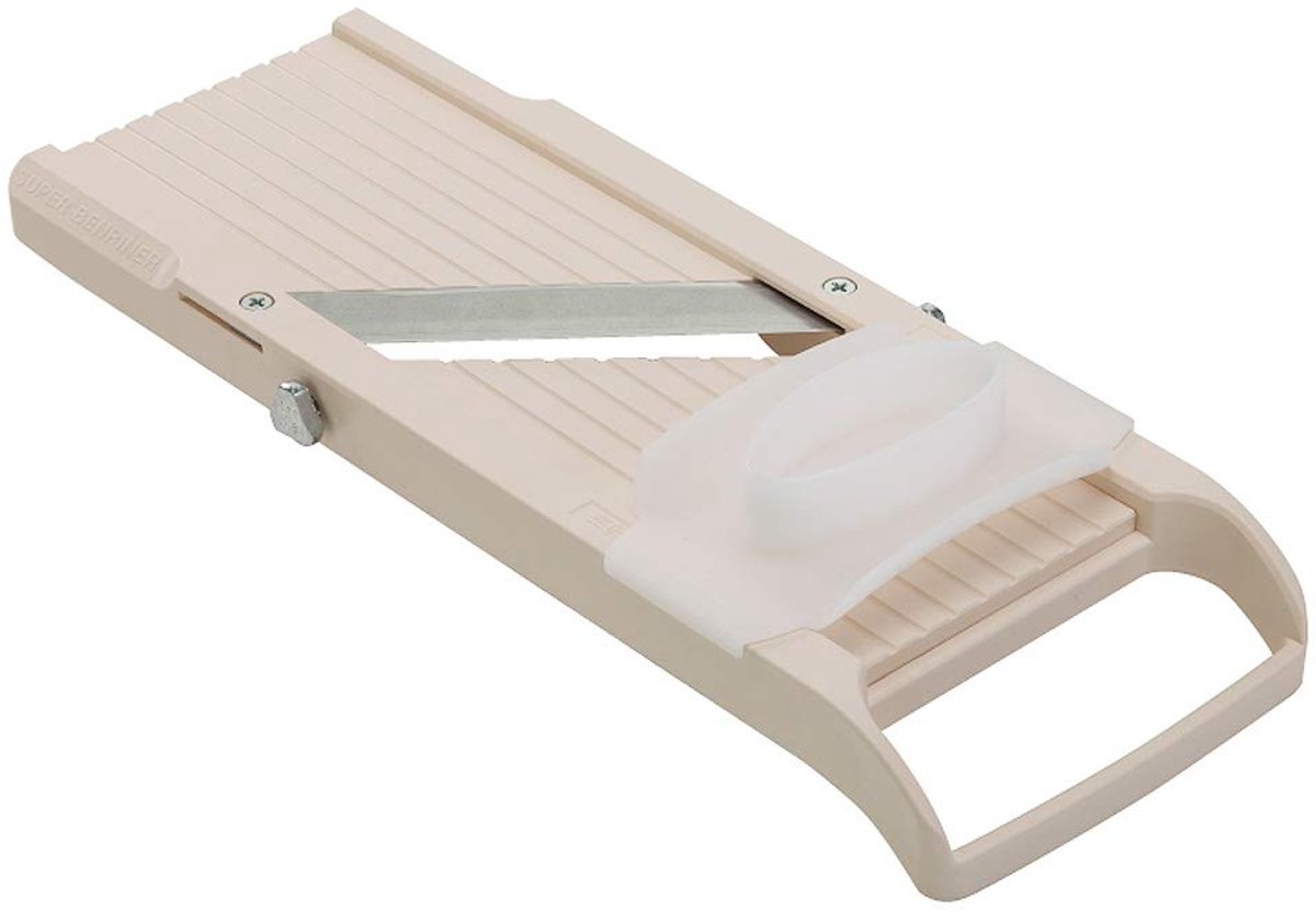 Famanu – Mandoline snijmachine met Japans lemmet van roestvrij staal, BPA-vrij, beige