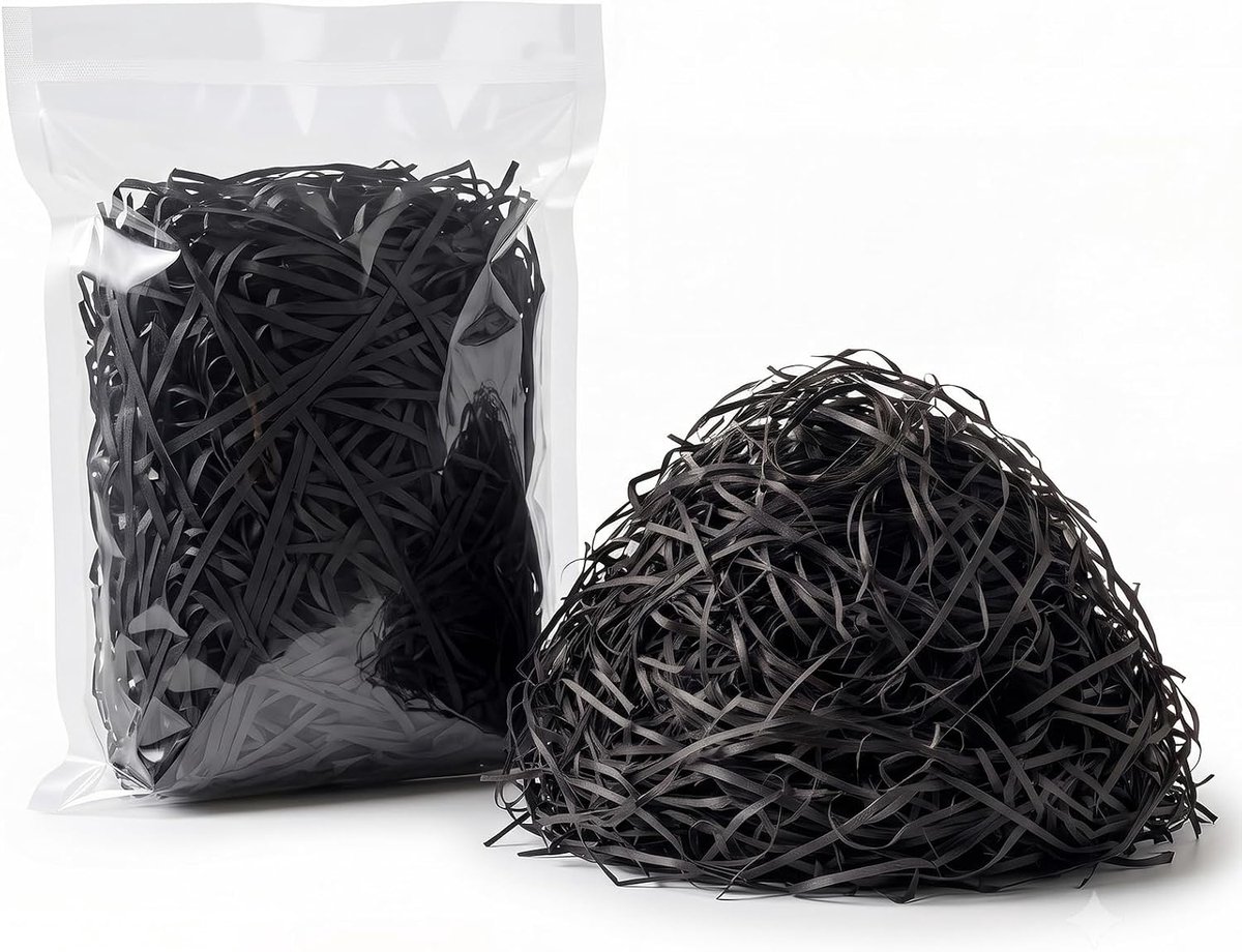 Papiersnippers vulling 160g - zwart - premium uitstraling - perfect voor luxe cadeaus - ShopVlot