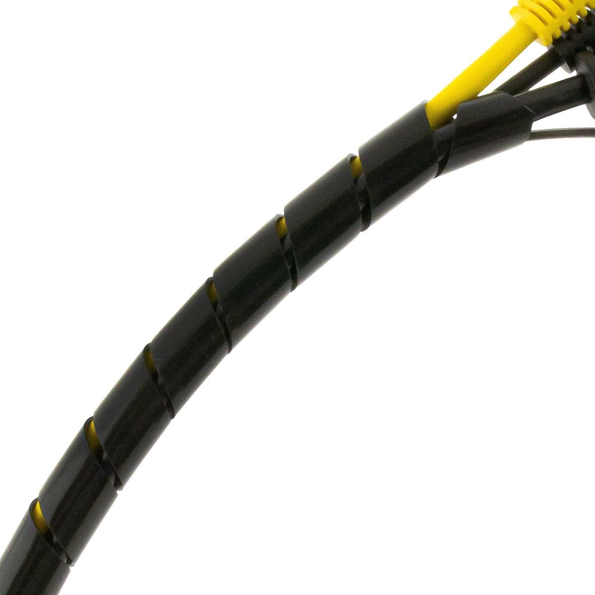 Spiraalslang kabelbescherming 15-100 mm - flexibel zwart - 20 meter - voor kabelbundeling - ShopVlot