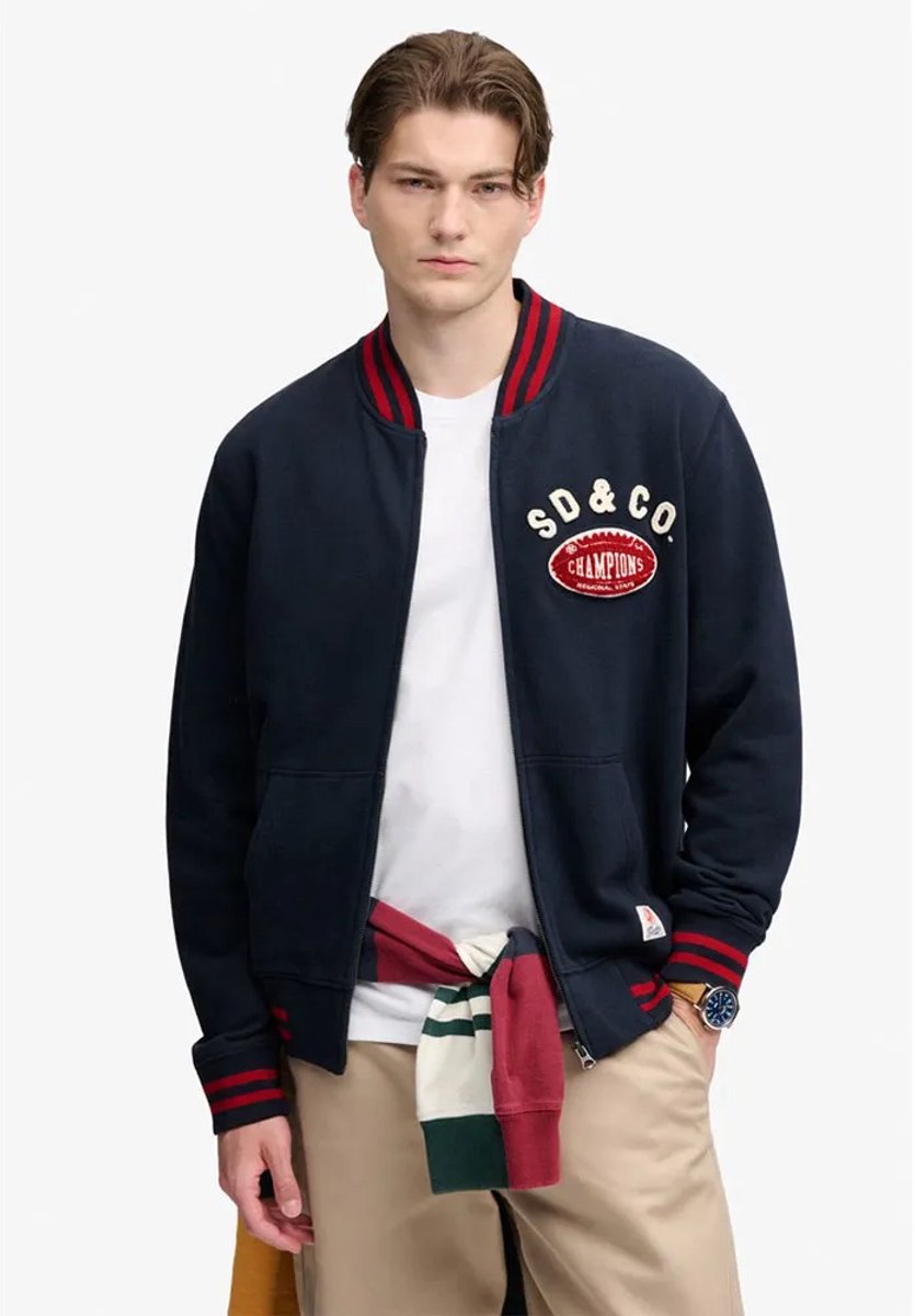 Superdry Vintage Athletic Bomber Trainingsjack Heren Hoodies Marineblauw
