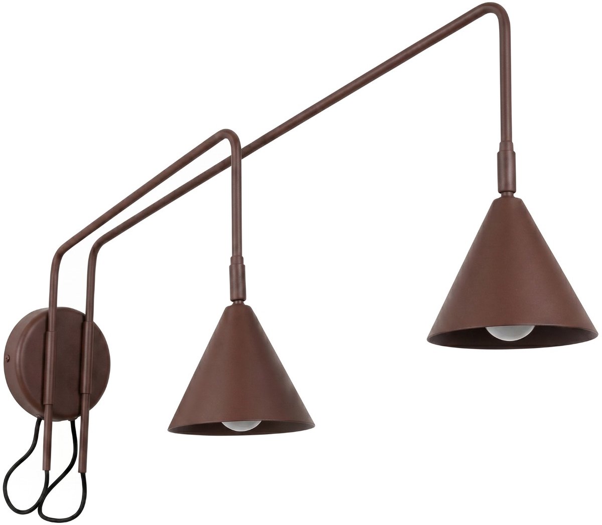 Sollux Lighting Wandlamp Nox - E14 - bruin - staal - 150x80x30cm