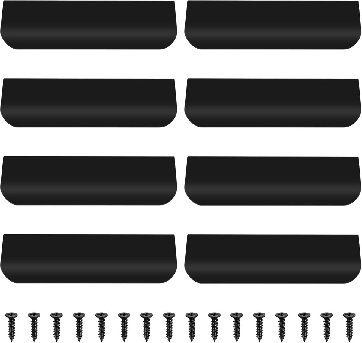 8 Piece Set Black Furniture Handles 120mm Hidden Cabinet Handles Kitchen Handles Black Aluminium Drawer Handles - ShopVlot