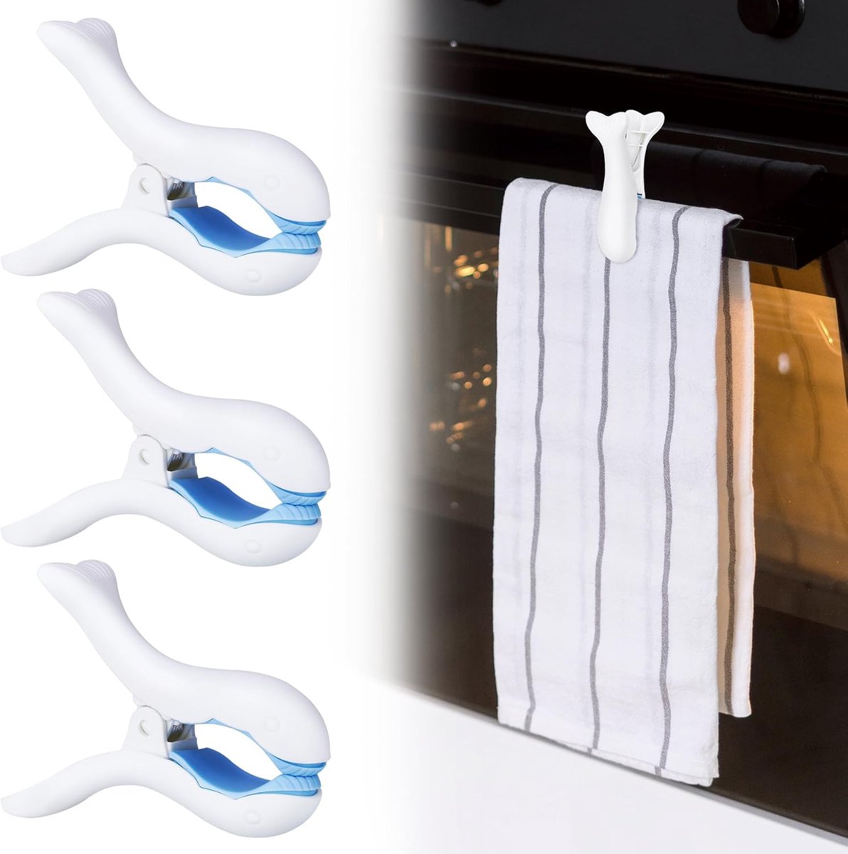 NiHome 3-Pack Kitchen Towel Clips - ShopVlot