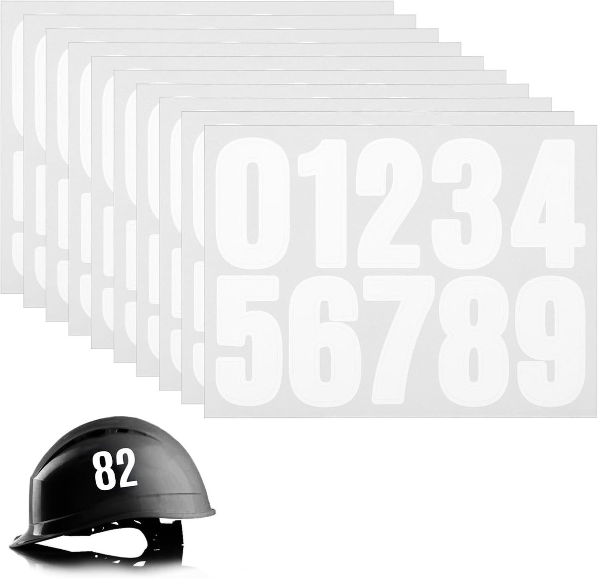 Vellen Cijferstickers - Wit - 4 cm - Zelfklevende Vinyl Cijfers - Voor Brievenbus en Scrapbook