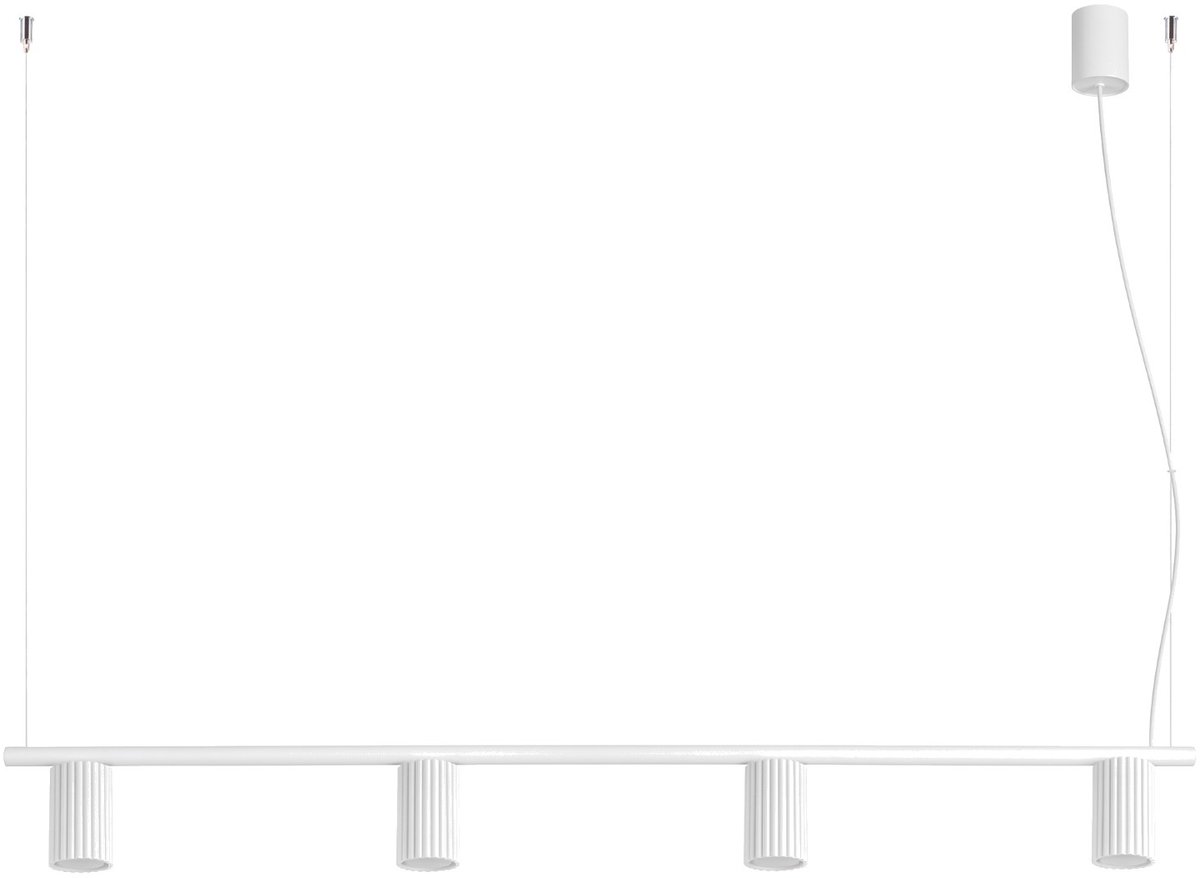 Sollux Lighting Kroonluchter KARBON - GU10 - wit - aluminium - 122x6.5x212cm