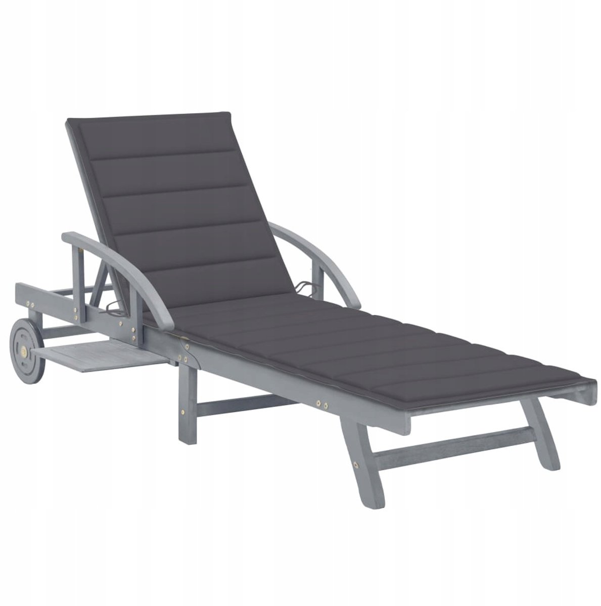 Houten ligstoel met kussen voor tuin, terras en balkon