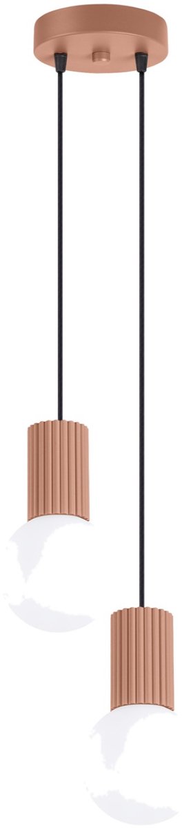 Sollux Lighting Hanglamp Halo - G9 - mocca - aluminium/glas - 15x15x120cm