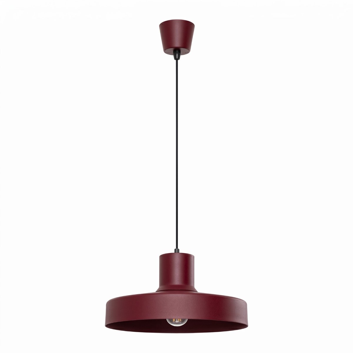 Sollux Lighting Hanglamp BILO - E27 - bordeaux - staal - 35x35x120cm