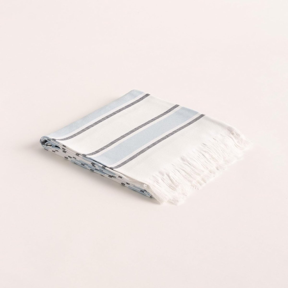 Strandlaken - Lichtblauw - 90 x 180 cm - Geweven Fouta met Franjes - Voor Strand, Zwembad en Picknick