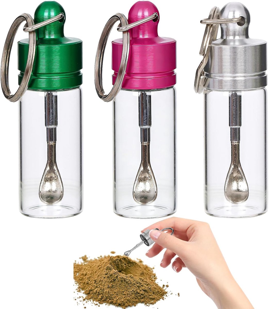 Glazen fles met lepel - 3 stuks - waterdicht - veelzijdige opslag voor huis en reis - ShopVlot