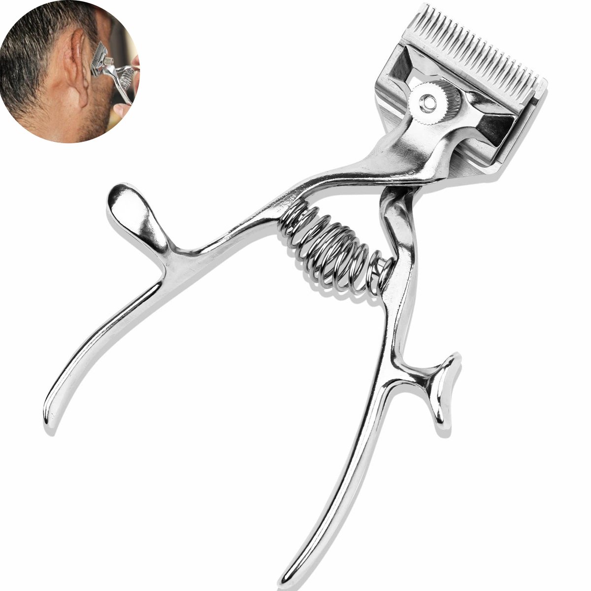 1 stuk - haartondeuse - handmatige haarknijmachine - handknipper - ouderwetse handmatige haartrimmer - handbediend - scherpe roestvrijstalen mes - kapperzaak, thuisgebruik - zilver