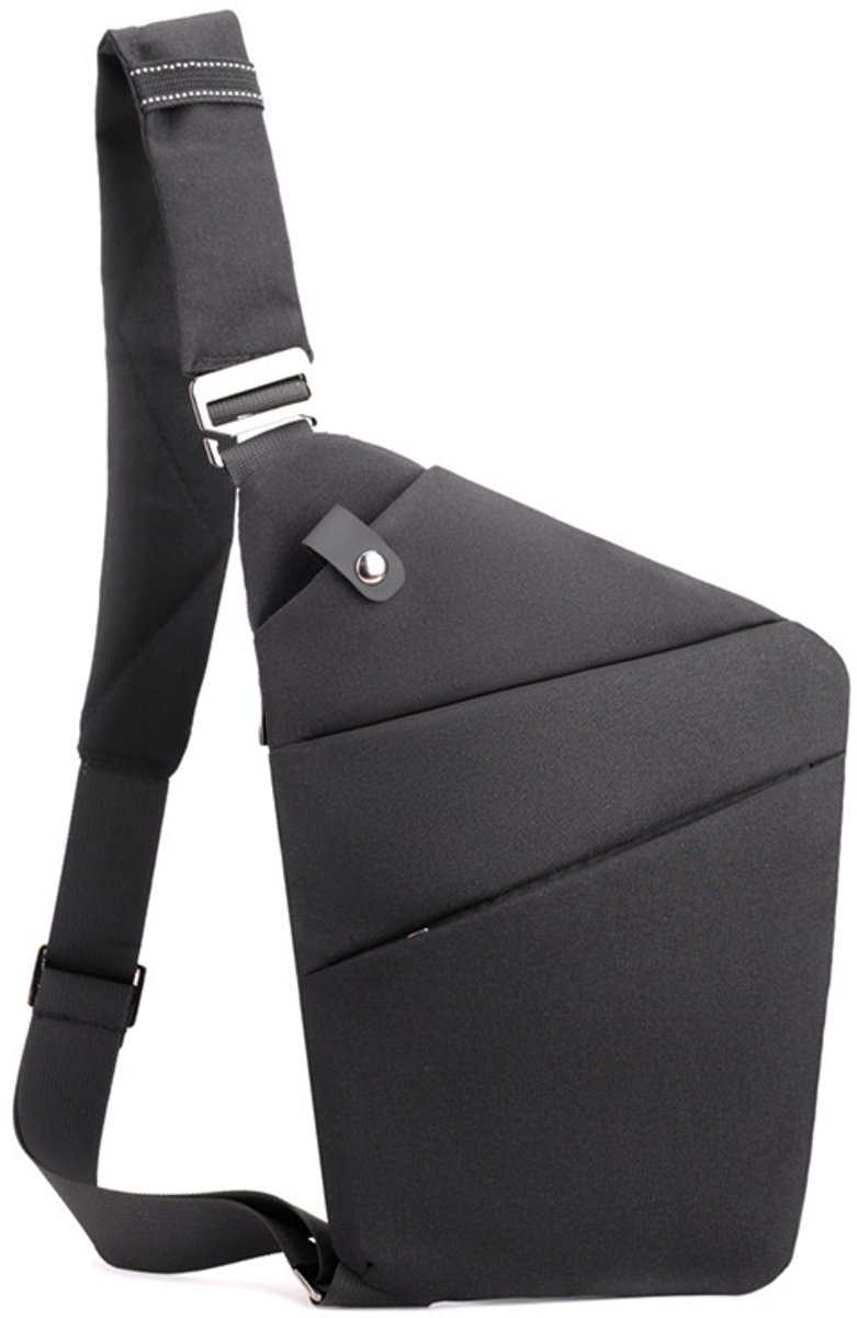Veilige Schoudertas met Anti-Diefstal Functie - Waterdichte Crossbody Bag-schoudertas met grote capaciteit-Stijlvolle reistassen-Schoudertas links-zwart
