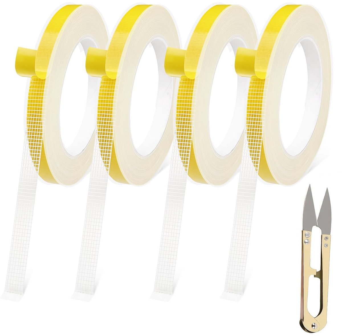 Double Sided Fabric Tape, 4 Rolls Hemming Tape, Self-Adhesive 1 cm, 10 m Roll, Extra Strong, Removable and - ShopVlot