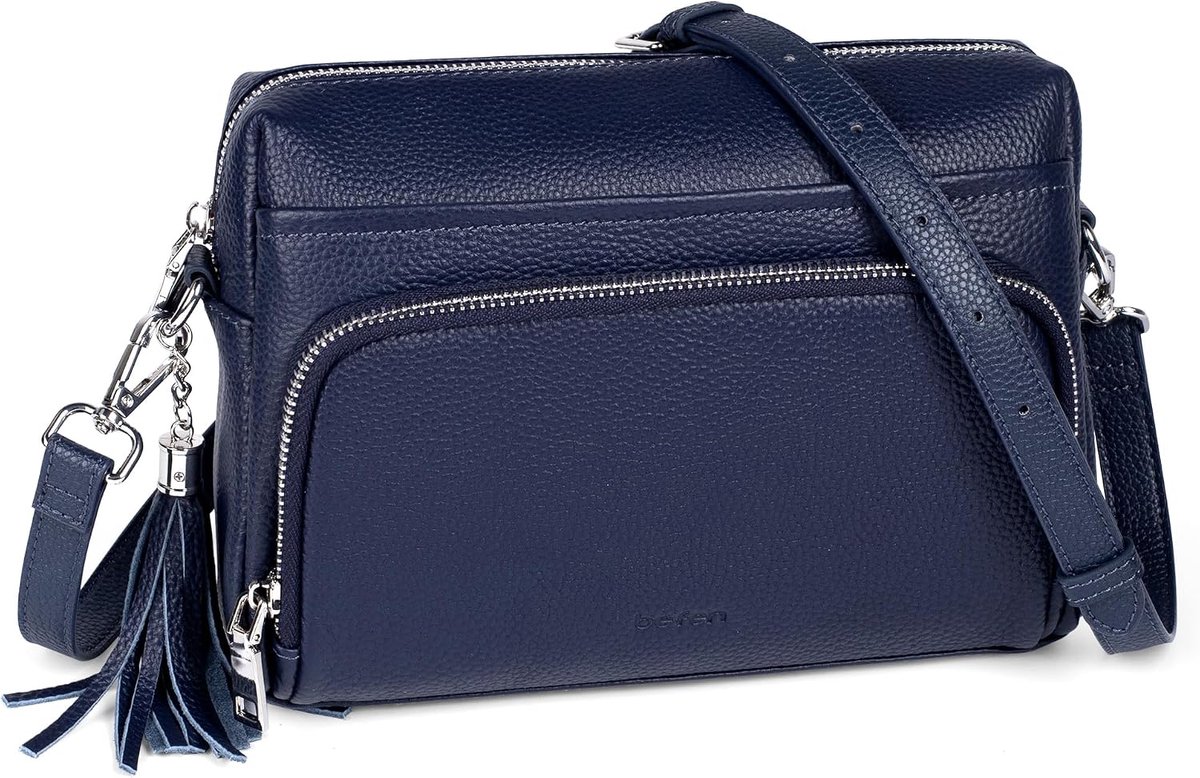 befen Genuine Leather Crossbody Handbags for Women Small Crossbody Bags Handbag with Built-in RFID Blocking Wallet - ShopVlot