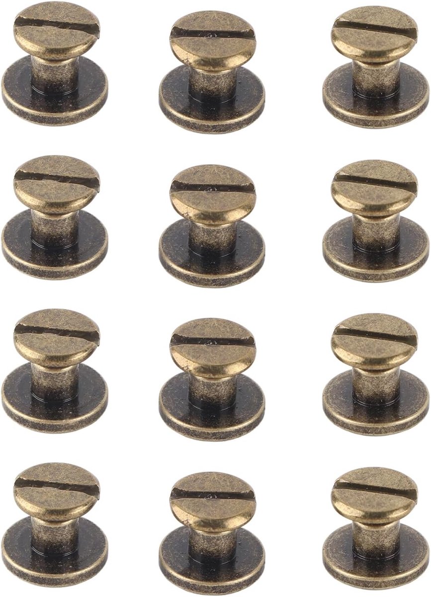Lot of 20 Sets of Brass with Flat Head Button, Walfront Screw Rivets Bronze Nail, DIY Leather Craft Metal Rivet for - ShopVlot