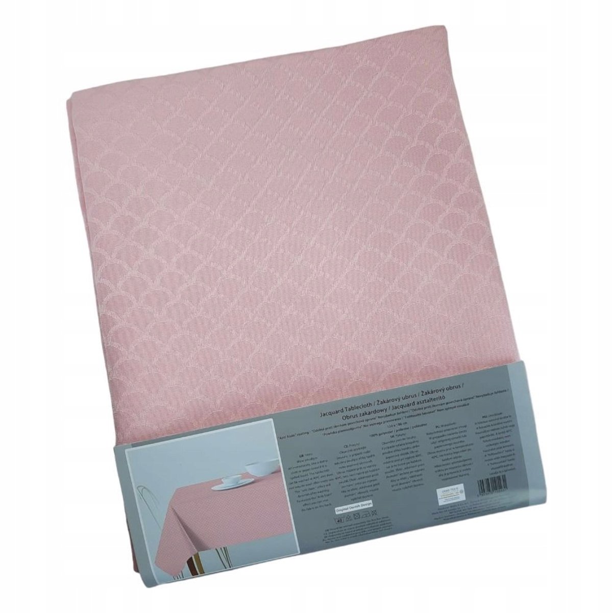Plamabestendig Jacquard Tafelkleed 130x180 Roze Oeko-Tex
