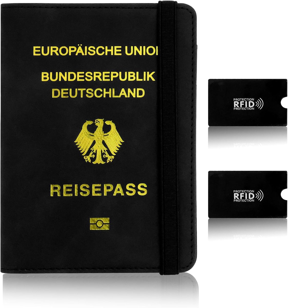 Passport Cover with RFID Blocking, Faux Leather Passport Cover for Passport, Credit Cards & ID Cards, Passport Cover - ShopVlot