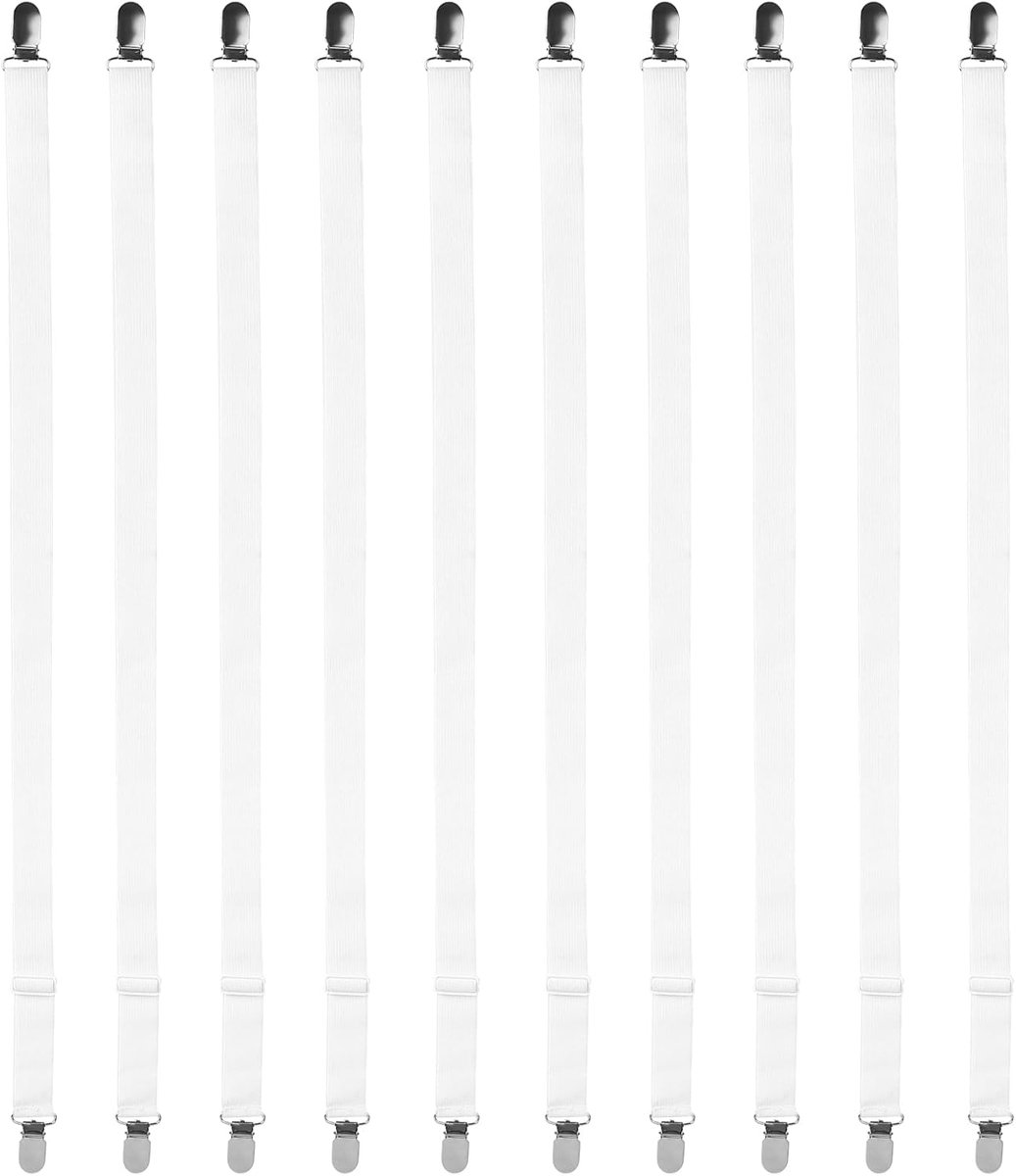 10 stuks verstelbare lakens clips, wit - ShopVlot