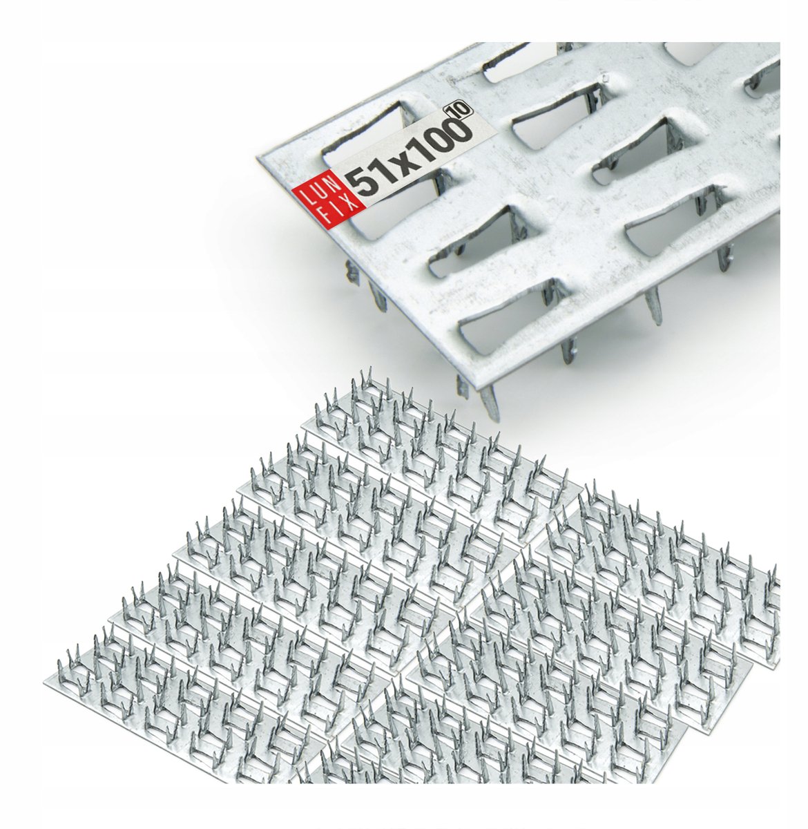 LUN FIX - Platte verbindingsstukken - 51 x 100 x 1,3 mm - 10 stuks